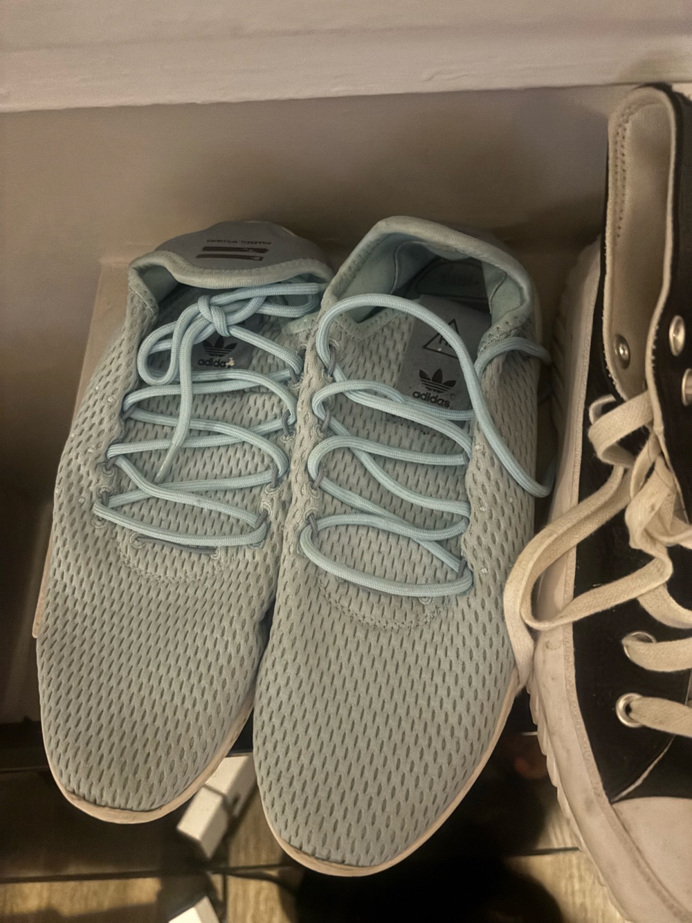 Pharrell Williams Adidas Pale Blue Mesh Sneakers Sz 9